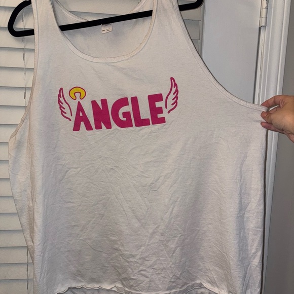 White “Angle” Unisex Tank Top Size 2XL - Picture 3 of 6